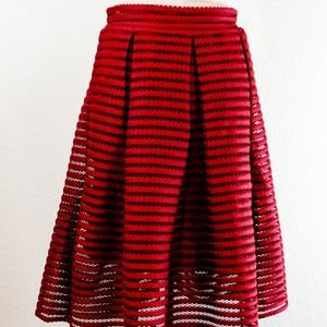 Red textured skirt